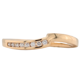 14K Yellow Gold Curved Diamond Wedding Ring